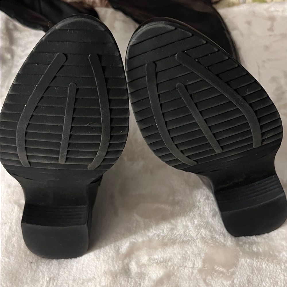 WHITE MOUNTAIN 👢 TALL OVER-THE-KNEE BLACK FAUX LEATHER VEGAN BOOTS Women 11 - Picture 13 of 15